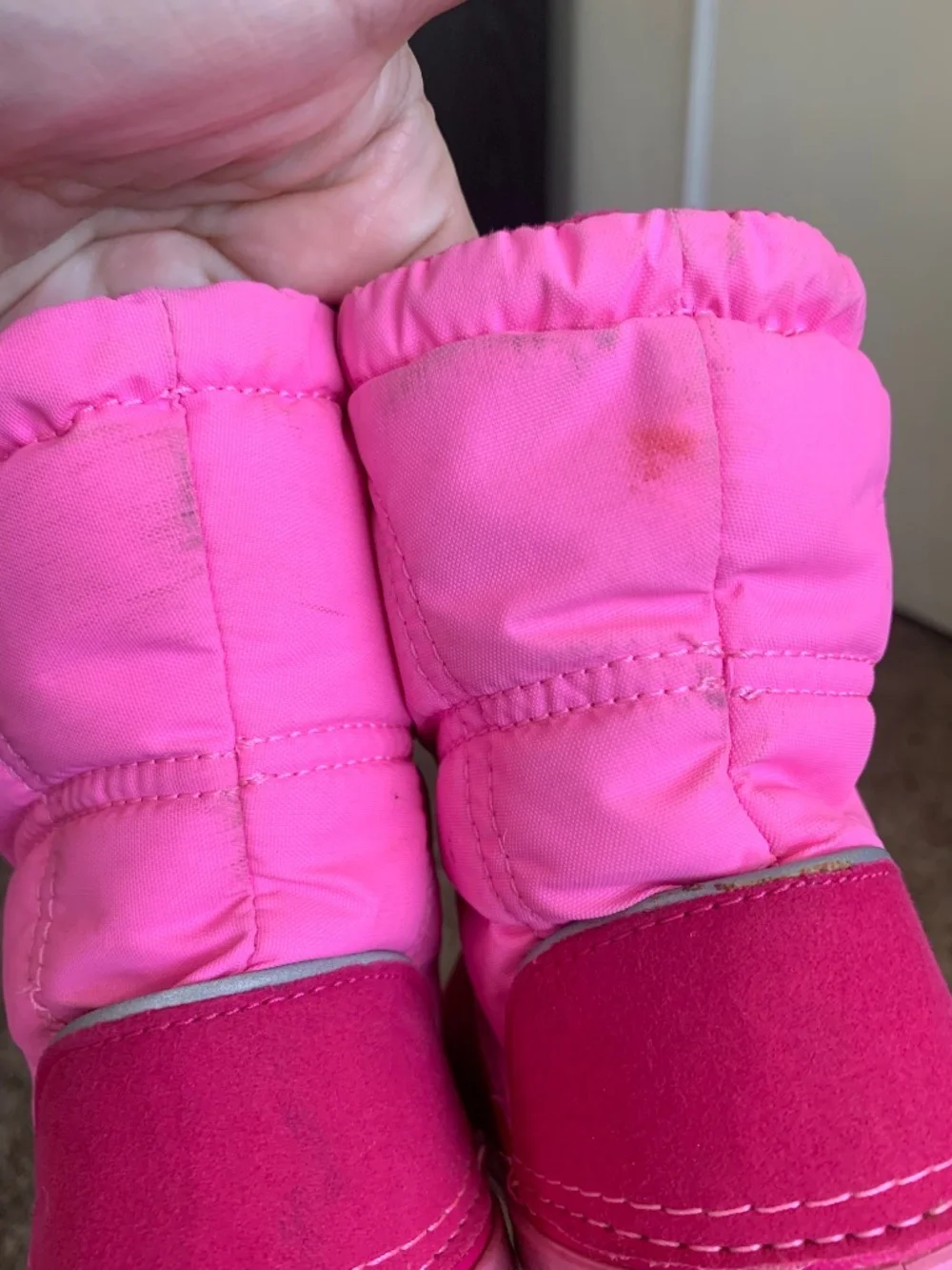 Crocs Two tone Pink Snow Boots Girls Sz.9 Play Fall Winter Shoes Outwear